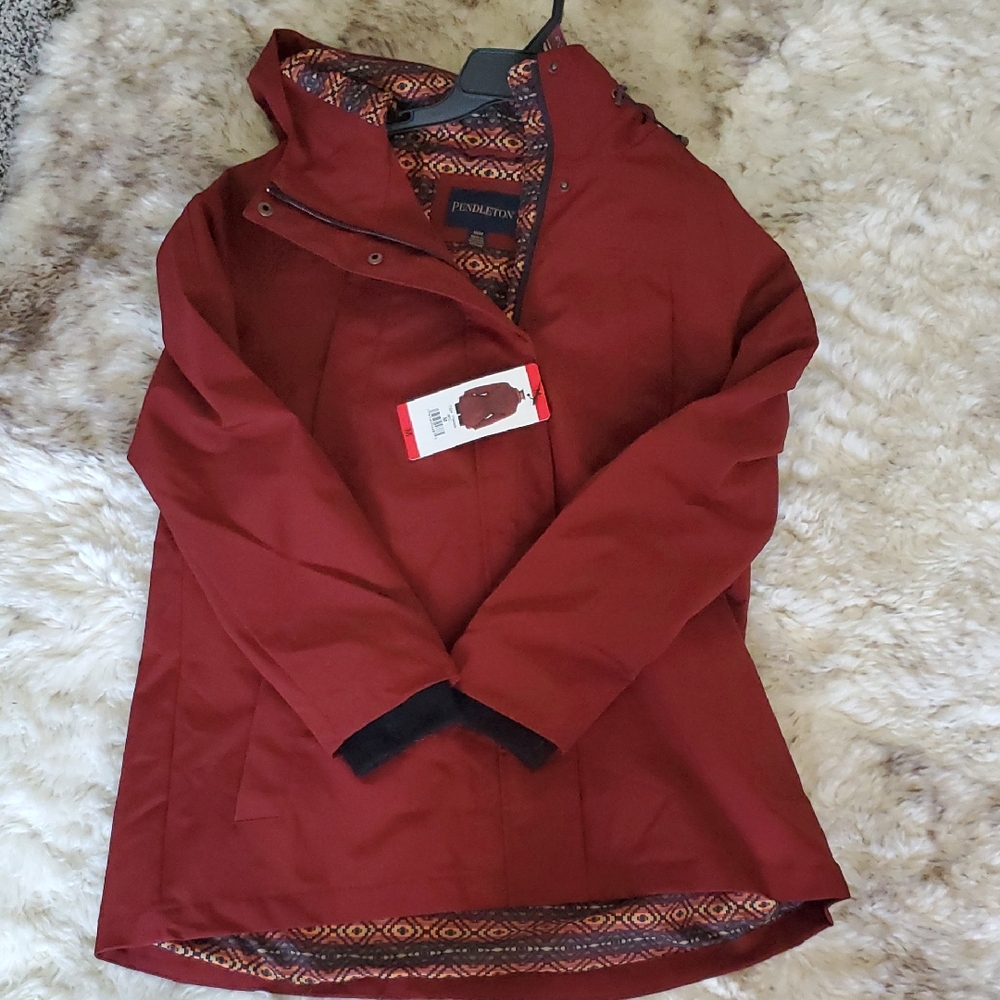 Pendleton Maroon Jacket with Geometric Lining NWT - image 1